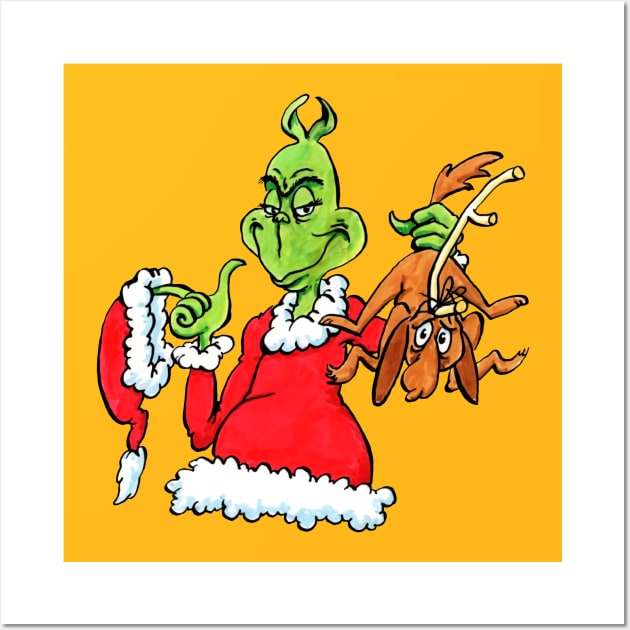 merry grinchmas vintage Wall Art by iritaliashemat